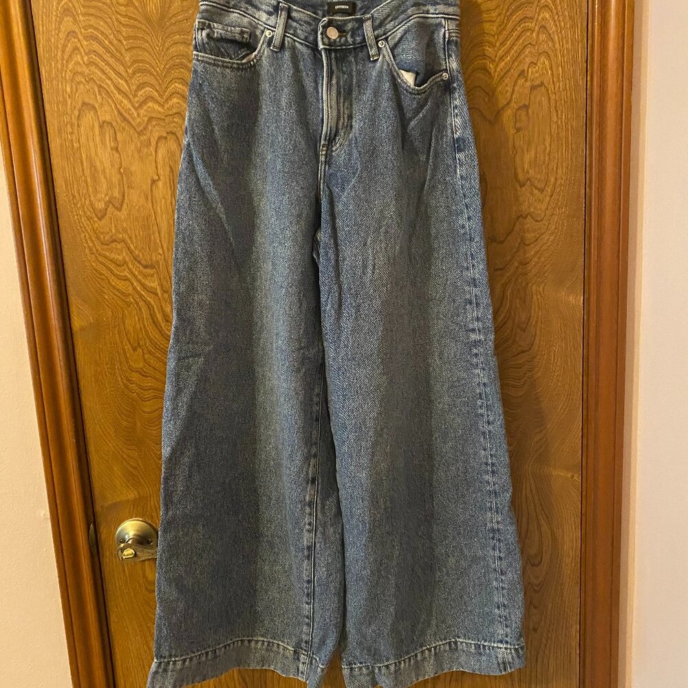 Express High Waisted Tall Hem Relaxed Jean